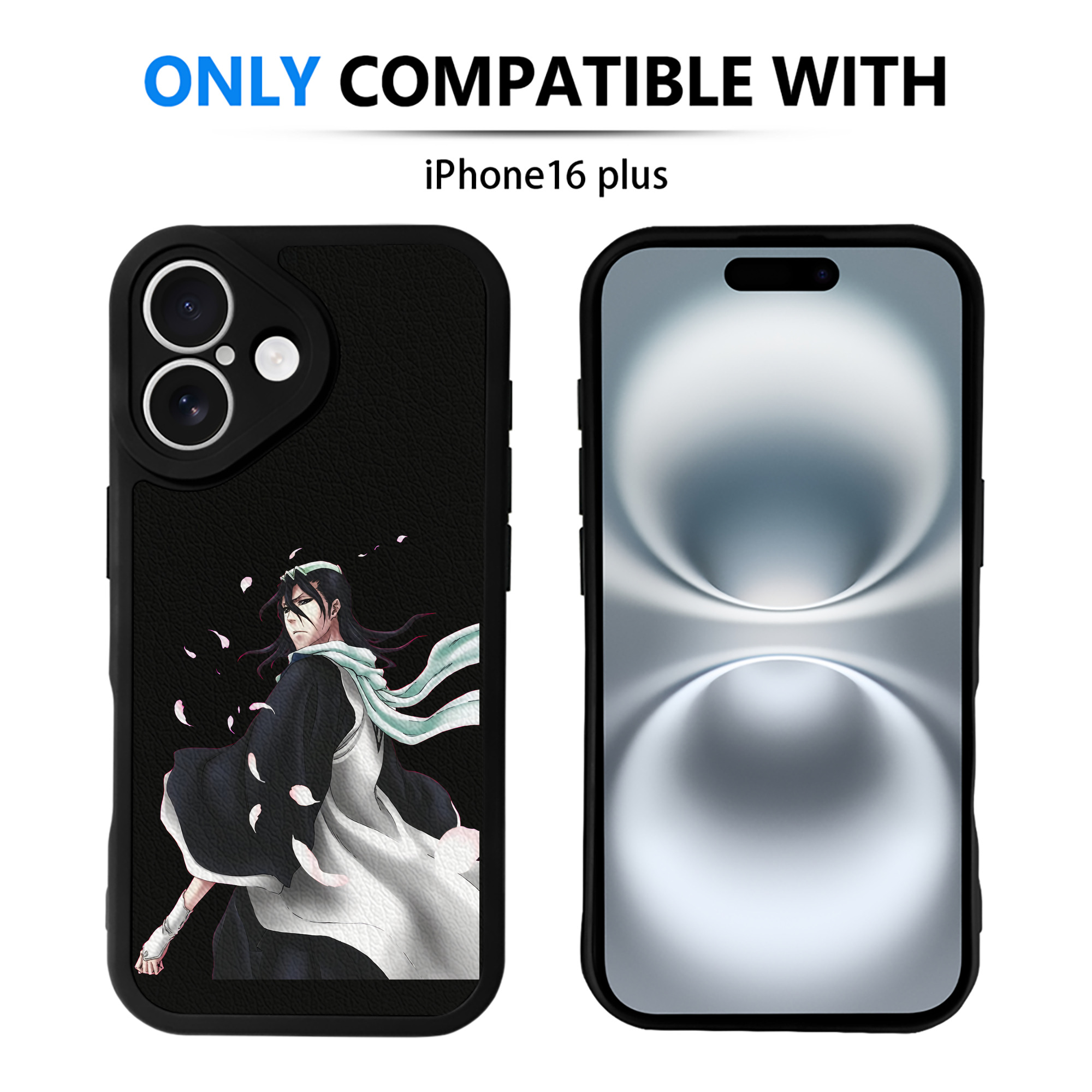 （画像用） ブリーチ くちき びゃくや BLEACH Kuchiki Byakuya 【iPhone 16シリーズ対応】シリコンスマホケース（レザー調） 材質：シリコン